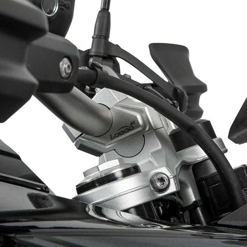LOBOO | LOBOO Handlebar Risers for BMW F900GS / ADV (2025+) & F850GS | 25mm Setback & 19mm Rise Offset Kit