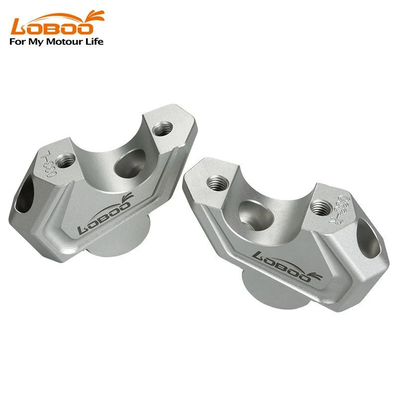 LOBOO | LOBOO Handlebar Risers for BMW F900GS / ADV (2025+) & F850GS | 25mm Setback & 19mm Rise Offset Kit