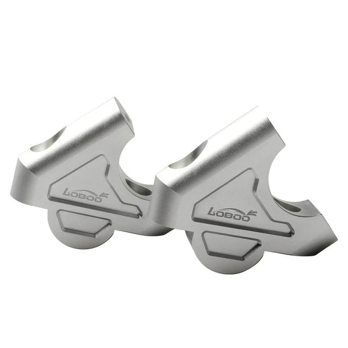 LOBOO Handlebar Risers for BMW R1250GS / R1200GS & S1000XR | 30mm Rise & 26mm Setback Offset Kit