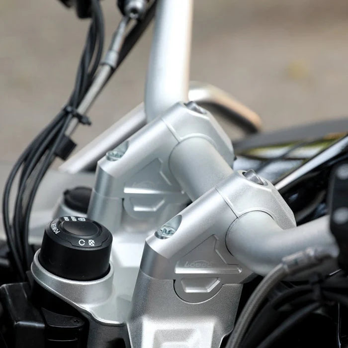 LOBOO Handlebar Risers for BMW R1250GS / R1200GS & S1000XR | 30mm Rise & 26mm Setback Offset Kit