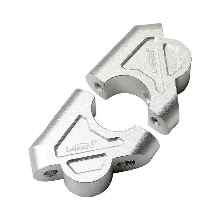 LOBOO Handlebar Risers for BMW R1250GS / R1200GS & S1000XR | 30mm Rise & 26mm Setback Offset Kit