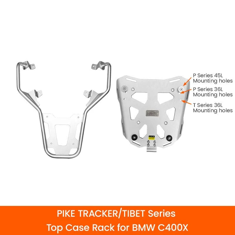 1.6.01091.001.21 | Loboo | BMW C400 X (2018-) Top Case Rack (Enhanced Version) | LOBOO JPT091W | Fits P45T P36T T36T C40T