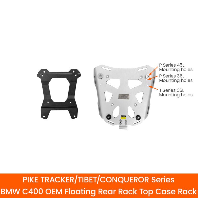 11.6.01092.001.01 | Loboo | BMW C400 X C400 GT (2018-) Top Case Rack (For OEM Floating Rear Rack) | LOBOO JPTC092W | Fits P45T P36T T36T