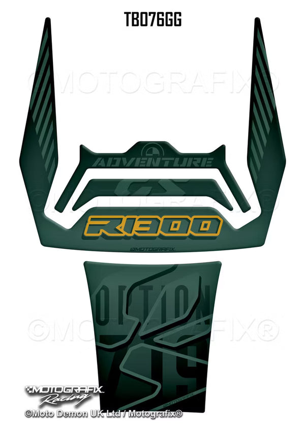 Motografix | Motografix BMW R1300GS Adventure 719 2024–2025 Tank Pad - Green / Yellow