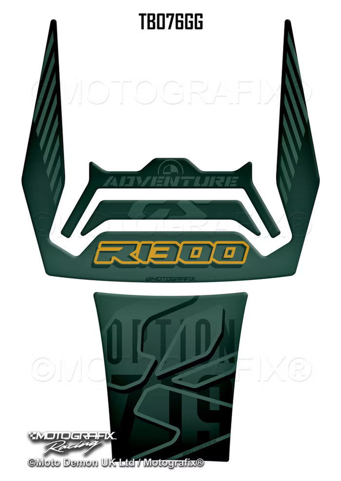 Motografix | Motografix BMW R1300GS Adventure 719 2024–2025 Tank Pad - Green / Yellow