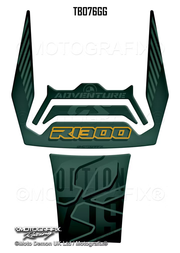 Motografix | Motografix BMW R1300GS Adventure 719 2024–2025 Tank Pad - Green / Yellow