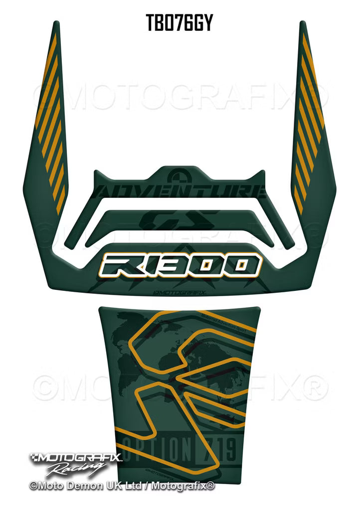 Motografix | Motografix BMW R1300GS Adventure 719 2024–2025 Tank Pad - Green / White