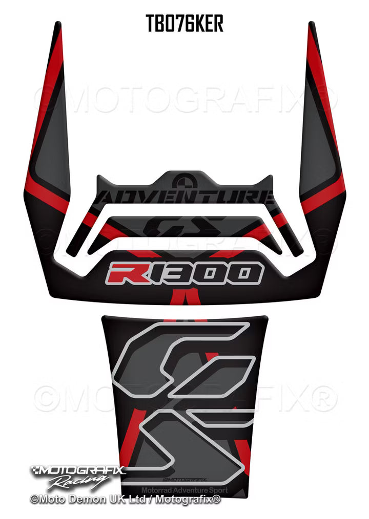 Motografix | Motografix BMW R1300GS Adventure 2024–2025 3D Gel Tank Pad - Black / Grey