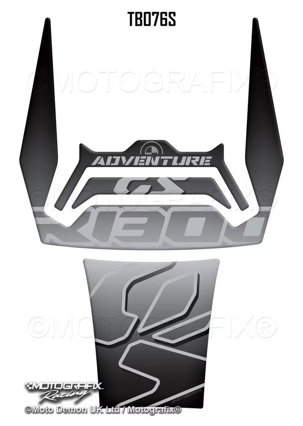 Motografix |Motografix BMW R1300GS Adventure 2024–2025 3D Gel Tank Pad - Silver / Grey