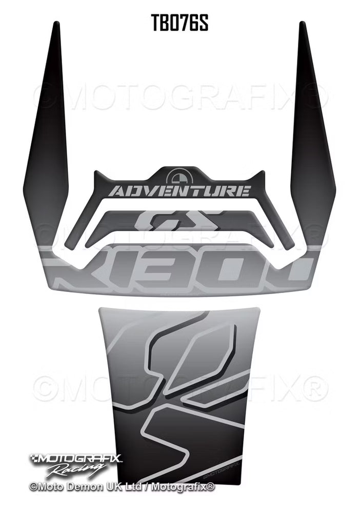 Motografix |Motografix BMW R1300GS Adventure 2024–2025 3D Gel Tank Pad - Silver / Grey