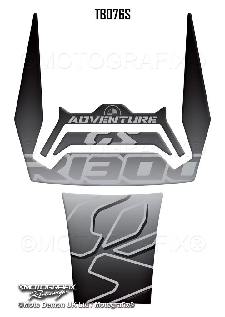 Motografix |Motografix BMW R1300GS Adventure 2024–2025 3D Gel Tank Pad - Silver / Grey