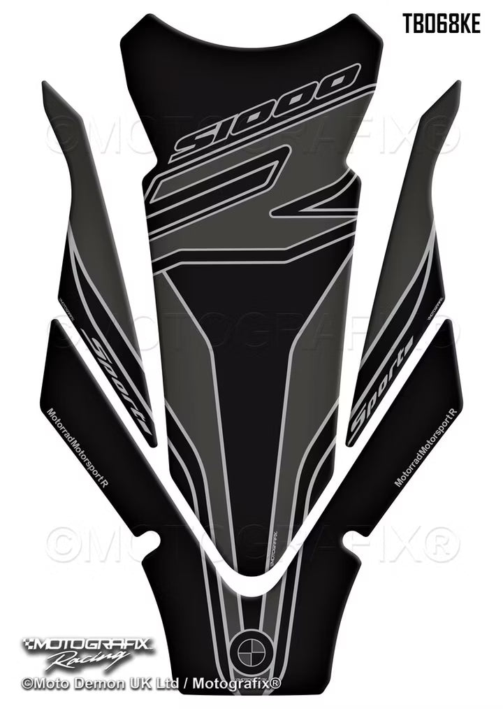 Motografix | Motografix BMW S1000R 2023–2024 3D Gel Tank Pad - Black / Dark Grey