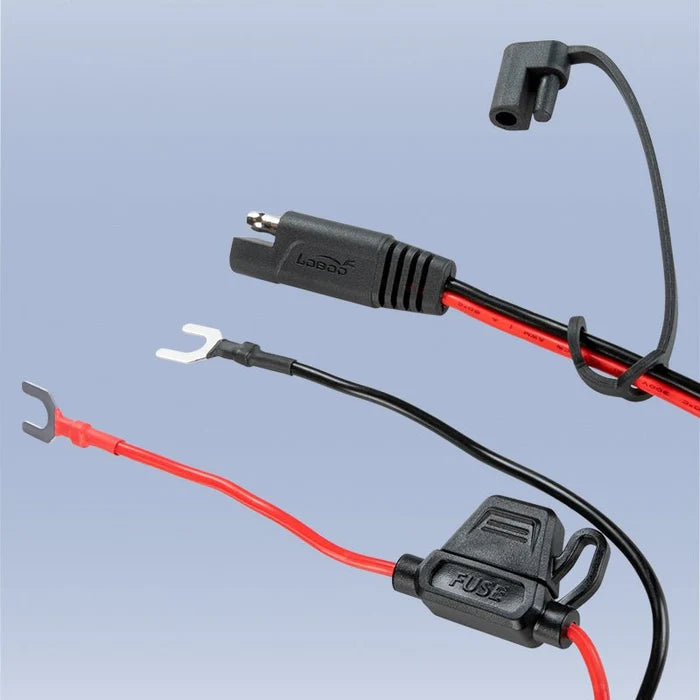 LOBOO CSAE-19 SAE Quick-Connection Cable - 18AWG Fused Battery Lead for Motorcycle Chargers, Tenders & Air Pumps - IPX5 Waterproof - 20"/47" Length