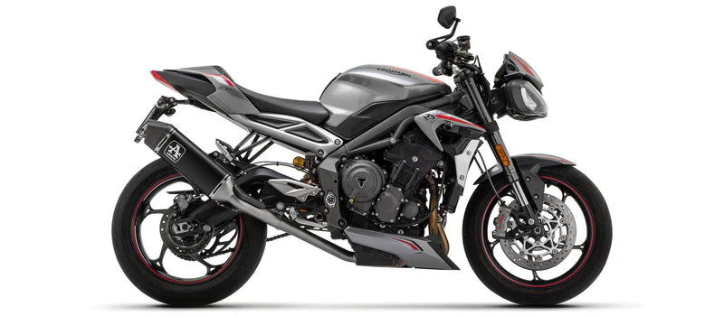 71002VAN | ARROW | TRIUMPH STREET TRIPLE 765 RS 2020-2022 | Catalytic homologated full system with Veloce aluminium "Dark" silencer