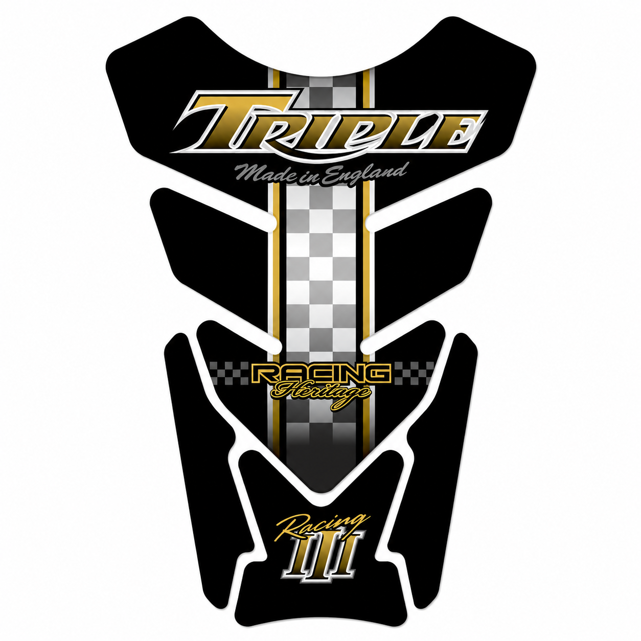Motografix Black/Gold Tank Pad - Triumph Speed/Street Triple/Daytona (2011 - 15)