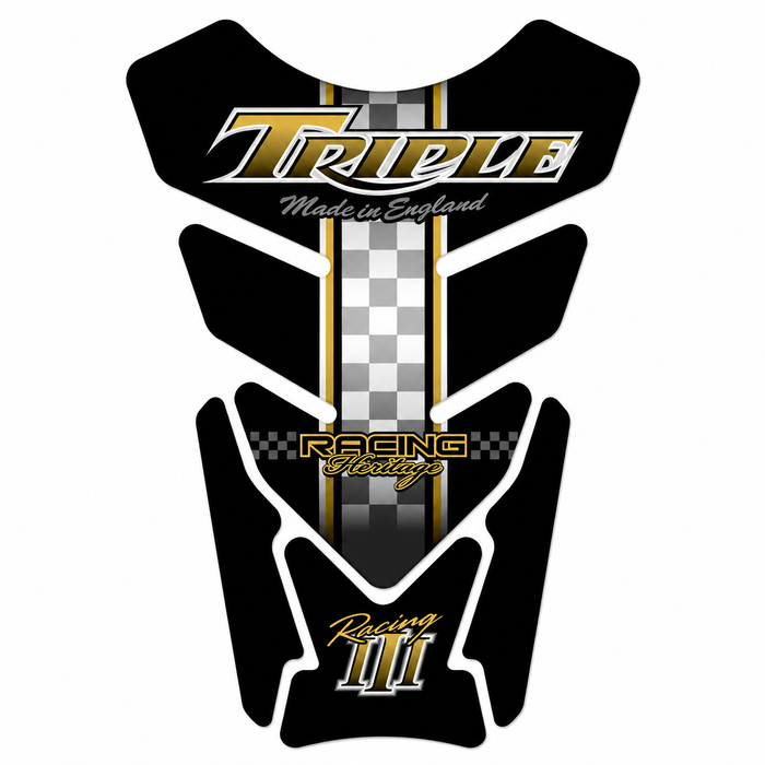 Motografix Black/Gold Tank Pad - Triumph Speed/Street Triple/Daytona (2011 - 15)