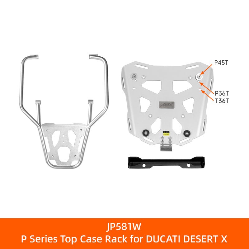 11.6.01581.001.01 | Loboo | Ducati Desert X Top Case Rack | LOBOO JP581W | Pike Tracker, Tibet & Conqueror Series