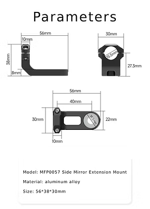 Chigee | Rearview Mirror Mounting Bracket 17mm Ball Head Rearview Mirror Pipe Clamp