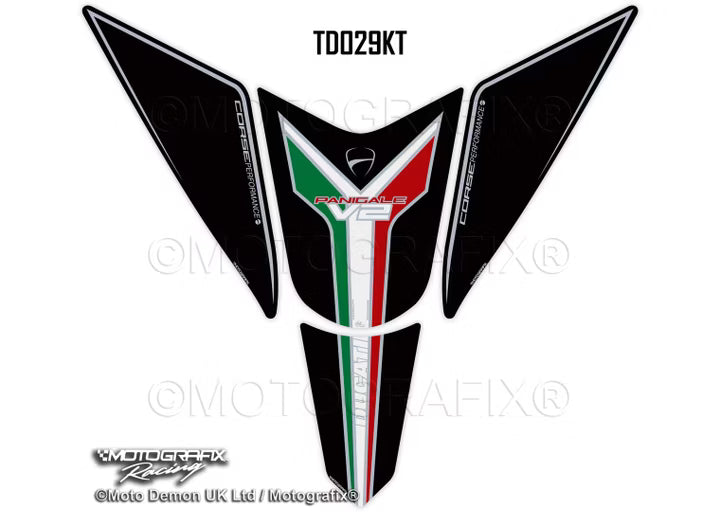 Motografix | Motografix Ducati Panigale V2 955 2020–2022 3D Gel Tank Pad -  Black / Green