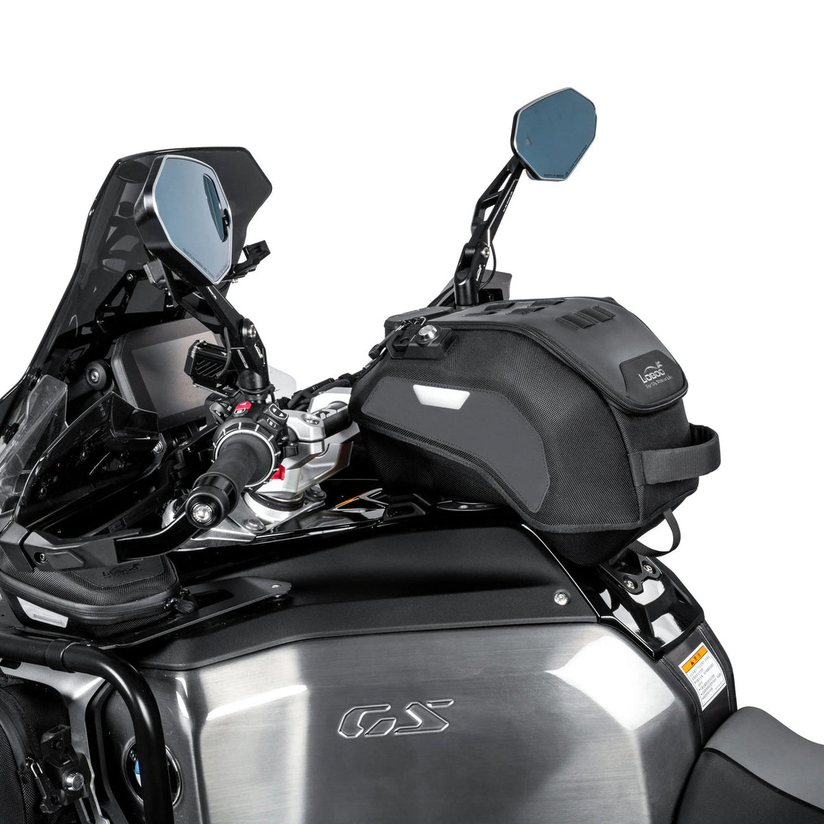 BTB13BK  | LOBOO | LOBOO Motorcycle Tank Bag with Anti-Theft Quick-Release System and Rain Cover, Custom Fit for BMW R1300GS Adventure Original Mounting Points