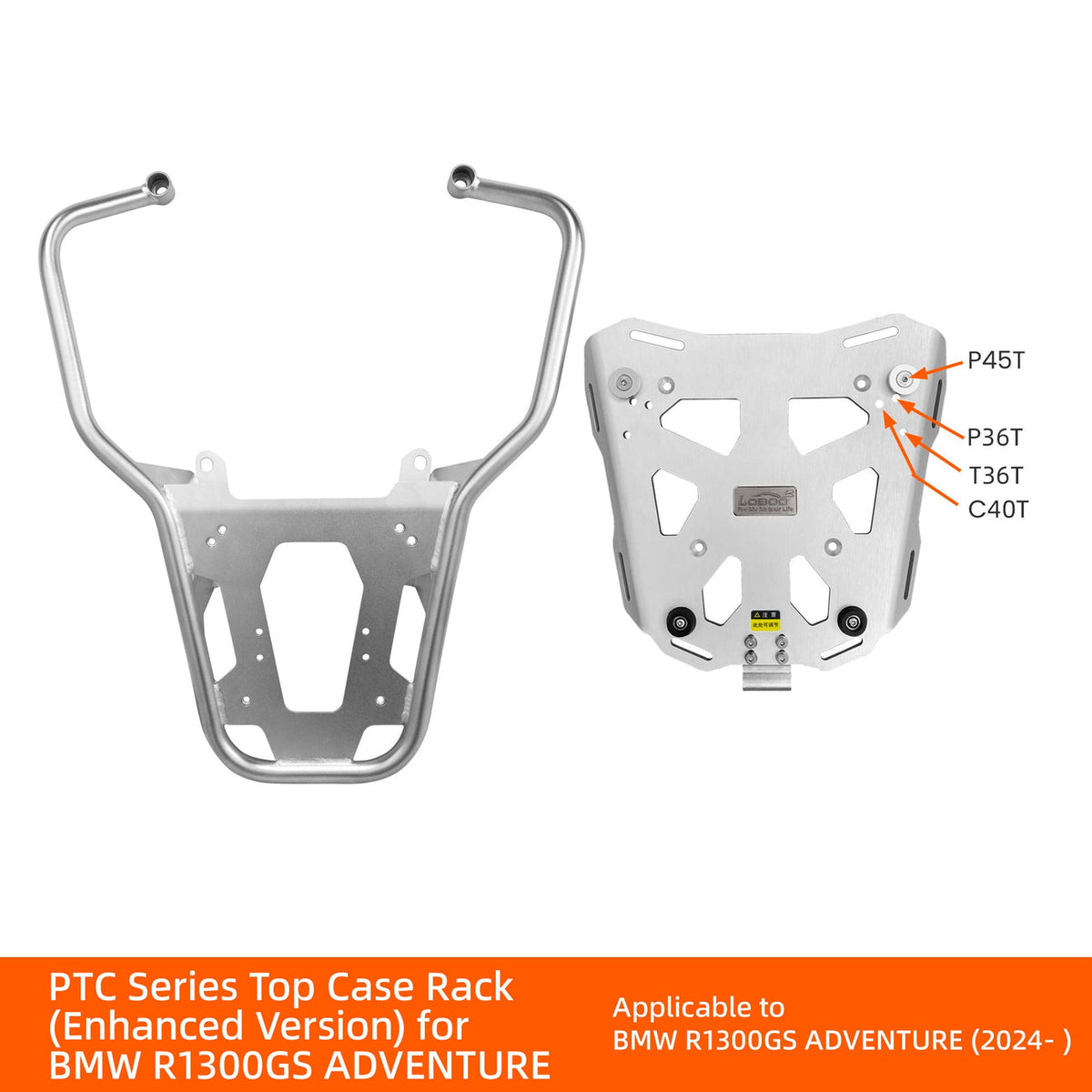 11.6.01151.050.01 | Loboo | LOBOO CONQUEROR Aluminum Motorcycle Luggage System R1300GS ADV Top Case Rack(Enhanced Version) | BMW R1300GS / R1300GS Adventure