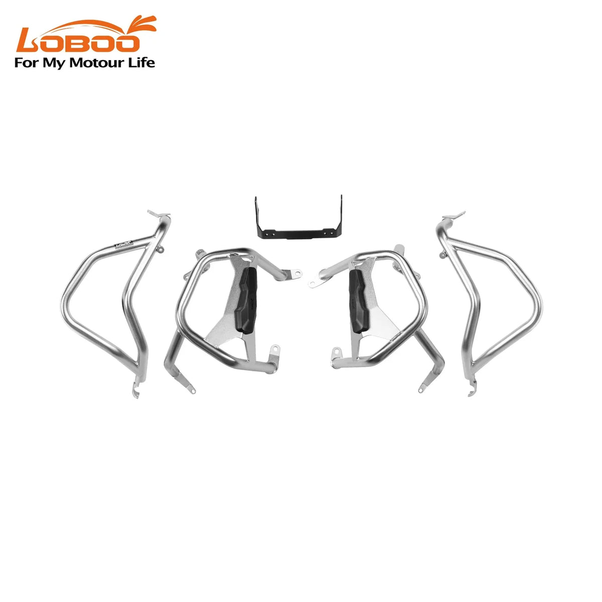 LOBOO | LOBOO Crash Bar for BMW R1300GS 2023+ – No-Drill, Cylinder Head Protection with Replaceable Cushion