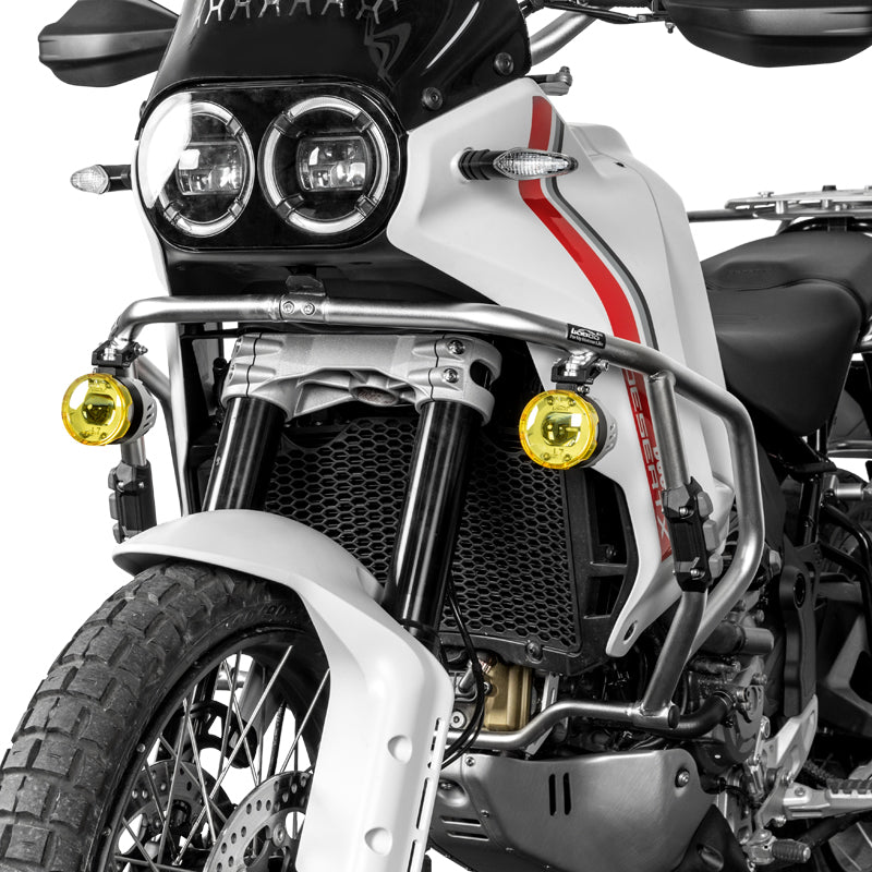LOBOO | LOBOO Crash Bar for Ducati Desert X (2023+) | 304 Stainless Steel Engine Guard & Aux Light Mount