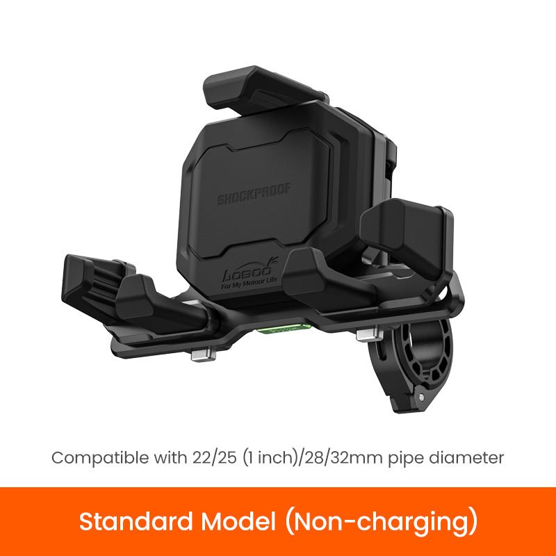 LOBOO | LOBOO PH06  Phone Holder  Standard Model No Charging Anti-Vibration Phone Mount - Magnetic Damping + 15W Wireless Charging - Aluminum Motorcycle Holder (Fits 4.7"-7.2" Phones)