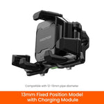 LOBOO | LOBOO PH06  Phone Holder  13mm Fixed Position Model with charging  Anti-Vibration Phone Mount - Magnetic Damping  Aluminum Motorcycle Holder (Fits 4.7"-7.2" Phones)