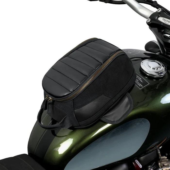 LOBOO Vintage Magnetic Tank Bag (3.5L) | Retro Canvas & Leather Storage with Charging Port