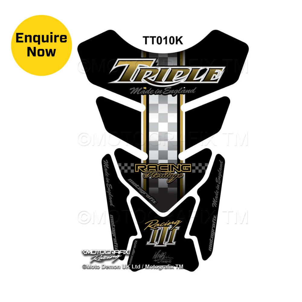 Motografix Black/Gold Tank Pad - Triumph Speed/Street Triple/Daytona (2011 - 15)