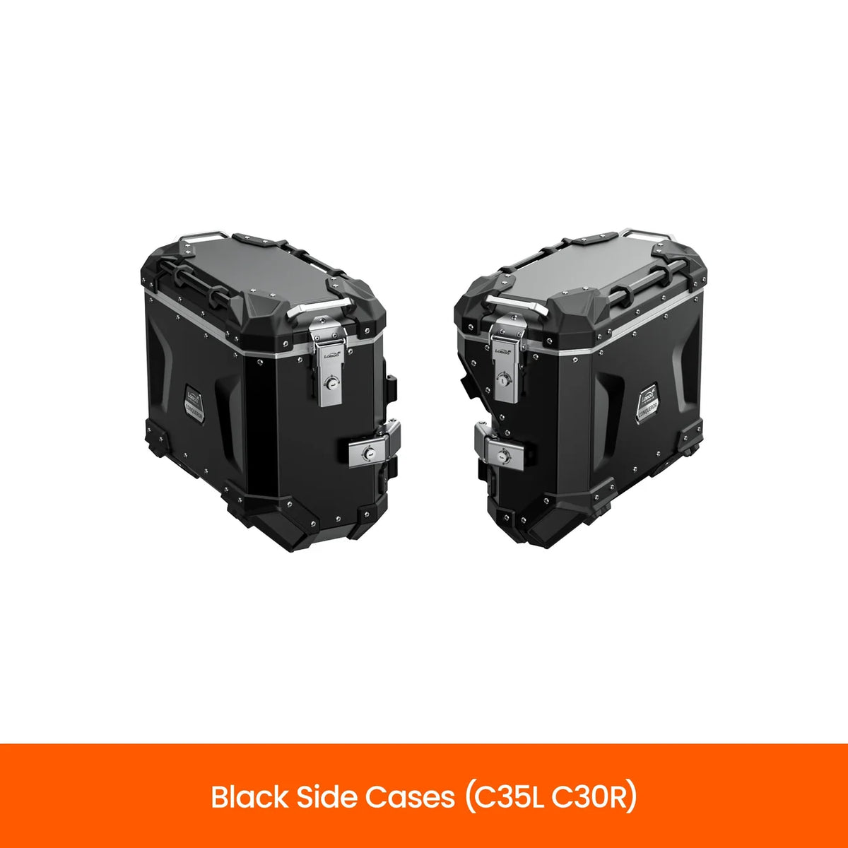 LOBOO | LOBOO CONQUEROR Aluminum Case System | C35L+C30R Side / C40T Top | Fits Aprilia, BMW, CFMOTO, DUCATI, Honda, KTM & More