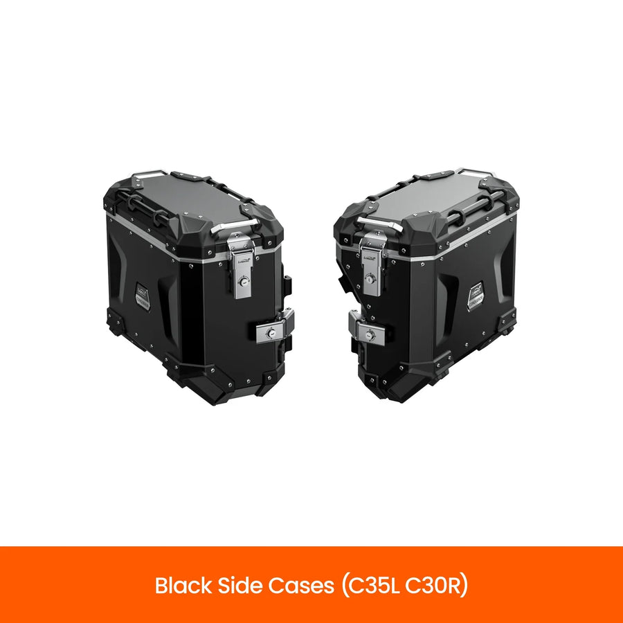 LOBOO | LOBOO CONQUEROR Aluminum Case System | C35L+C30R Side / C40T Top | Fits Aprilia, BMW, CFMOTO, DUCATI, Honda, KTM & More
