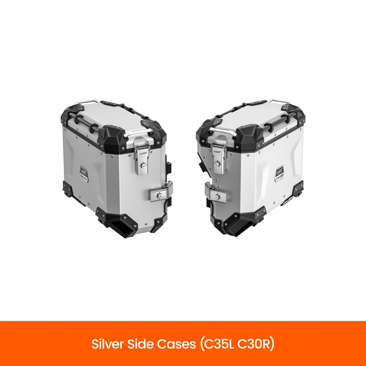 LOBOO | LOBOO CONQUEROR Aluminum Case System | C35L+C30R Side / C40T Top | Fits Aprilia, BMW, CFMOTO, DUCATI, Honda, KTM & More