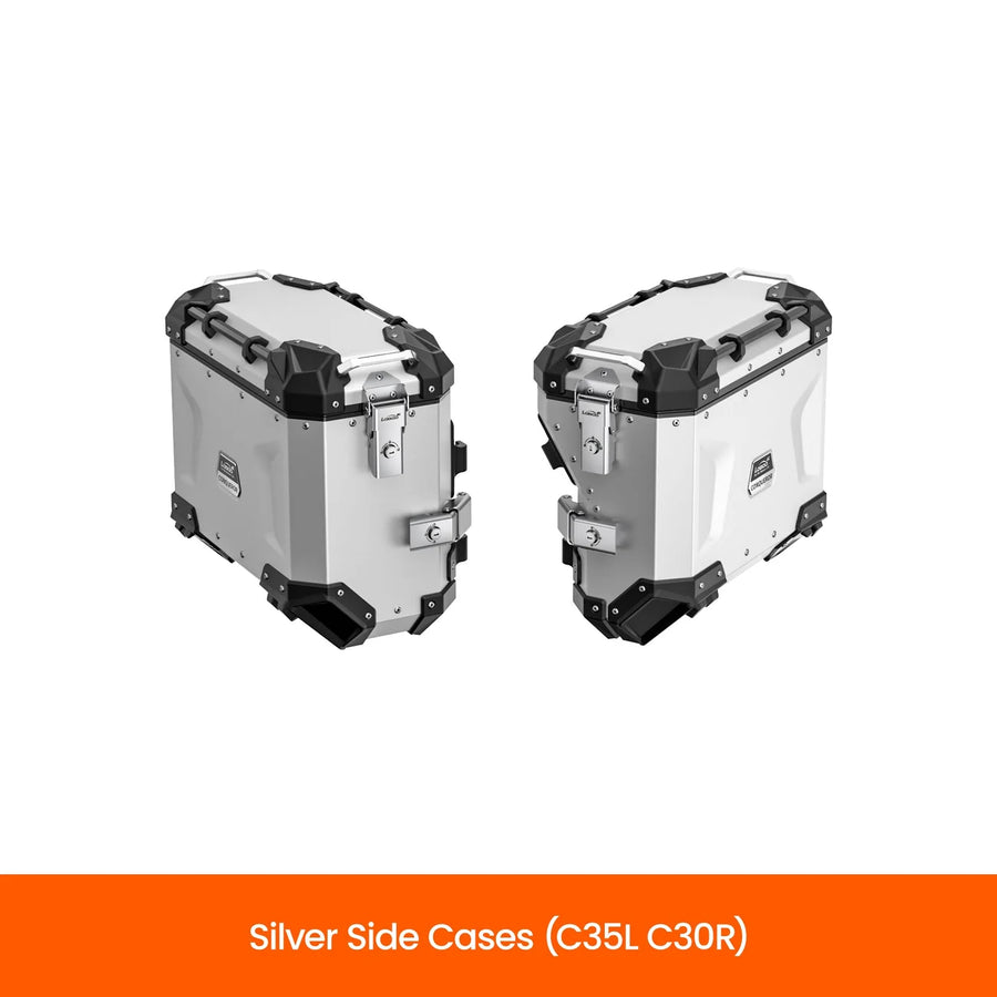 LOBOO | LOBOO CONQUEROR Aluminum Case System | C35L+C30R Side / C40T Top | Fits Aprilia, BMW, CFMOTO, DUCATI, Honda, KTM & More