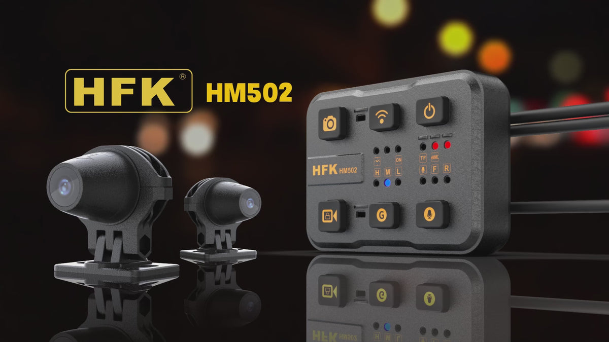 HFK | HFK   HM502   Motorcycle   Dash   Cam   –   1080P Ultra   HD   Dual   Lens   with   5G   WiFi