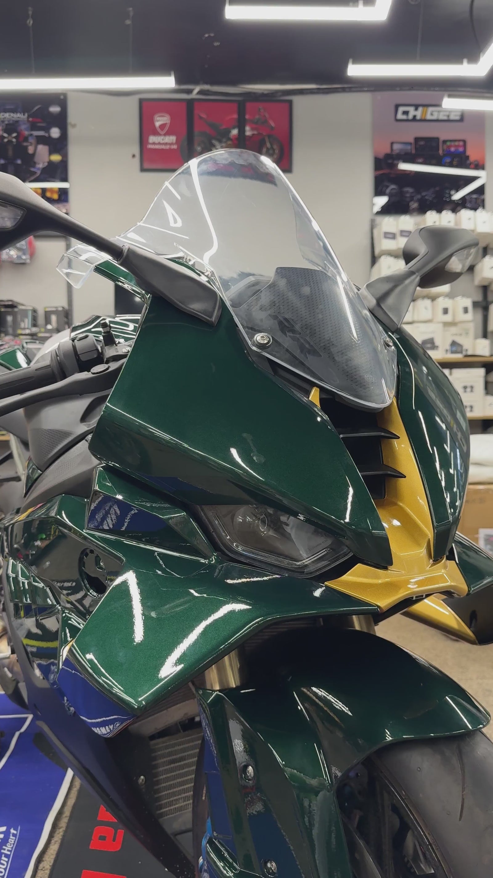 AXXON | BMW S1000RR British Racing Green & Gold Body Kit (2023–2026 Fitment)