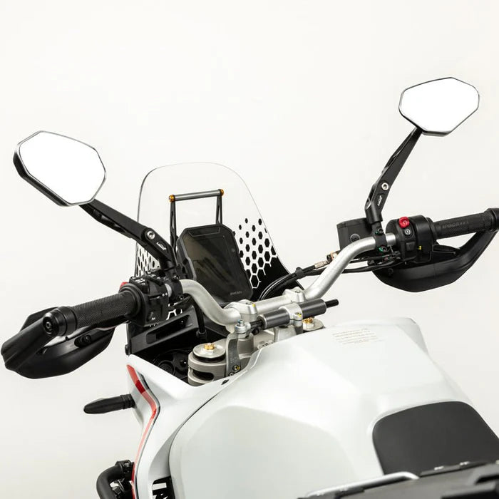 LOBOO RM02 CNC Foldable Mirrors for Adventure Bikes | Anti-Glare Wide Angle Lens