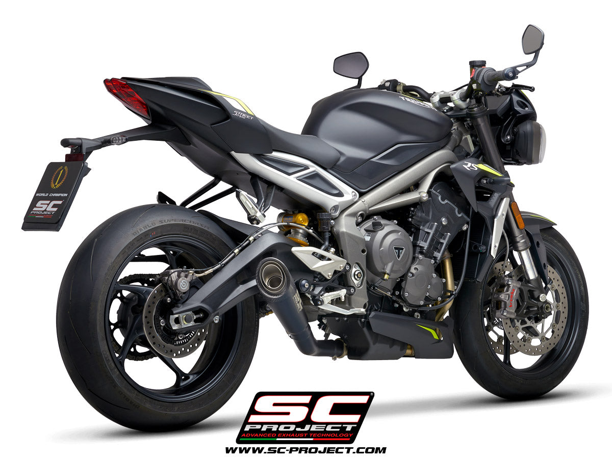 SC Project S1 Titanium Matt Black Exhaust for Triumph Street Triple 765 – RS (2017-19)