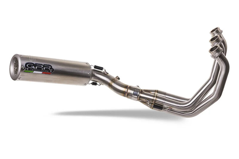 E5.T.94.CAT.M3.TN | G.P.R EXHAUST | TRIUMPH TRIDENT 660 2021-2024, M3 TITANIUM NATURAL, HOMOLOGATED LEGAL FULL SYSTEM EXHAUST, INCLUDING REMOVABLE DB KILLER AND CATALYST