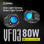 SMNU | SMNU Front Motorcycle Auxiliary LED Headlights Fog Lights IP67 Waterproof Long Range Dual Color High/Low Beam Spotlights 12-85V