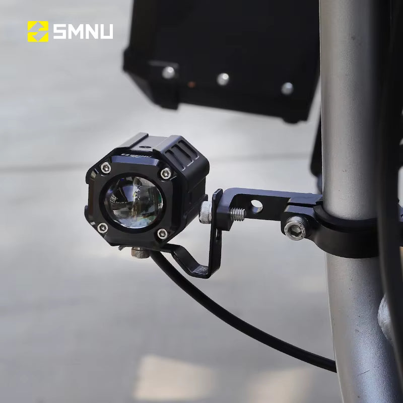 SMNU | SMNU Front Motorcycle Auxiliary LED Headlights Fog Lights IP67 Waterproof Long Range Dual Color High/Low Beam Spotlights 12-85V