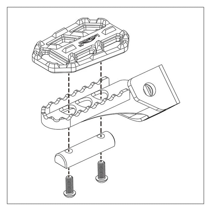 LOBOO Wide Foot Peg Enlargers for BMW R1300GS, R1250GS & F750GS | CNC Aluminum Footrest Extension