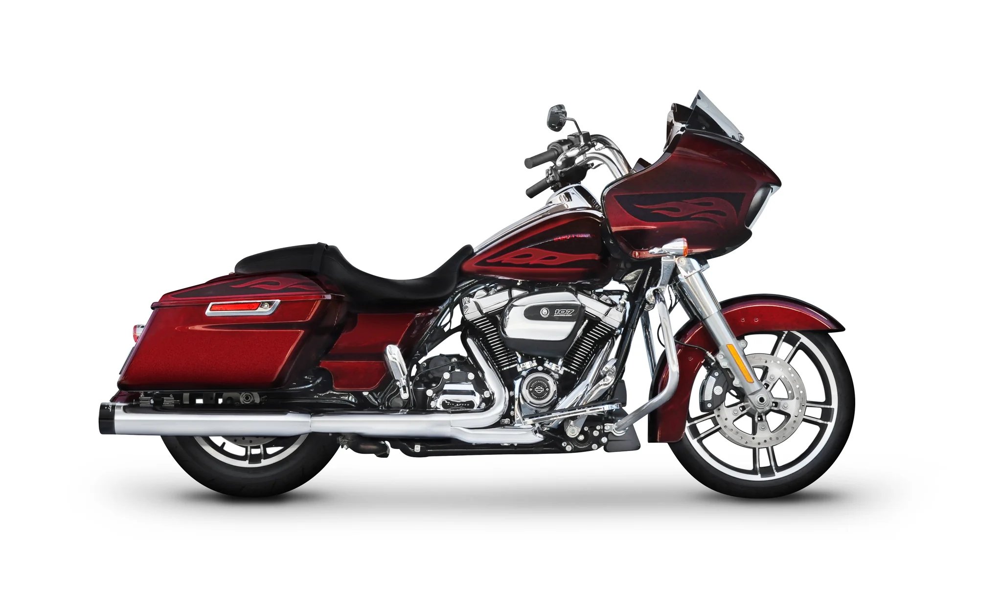 ALL TOURING MODELS MILWAUKEE EIGHT – 4″ SLIP-ON MUFFLERS CHROME WITH BLACK END CAPS