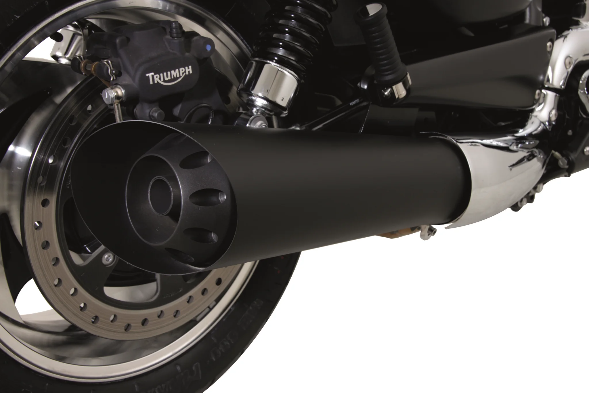 TRIUMPH ROCKET III ROADSTER - REMUS SLIP ON WITH ALUMINIUM BLACK END CAPS