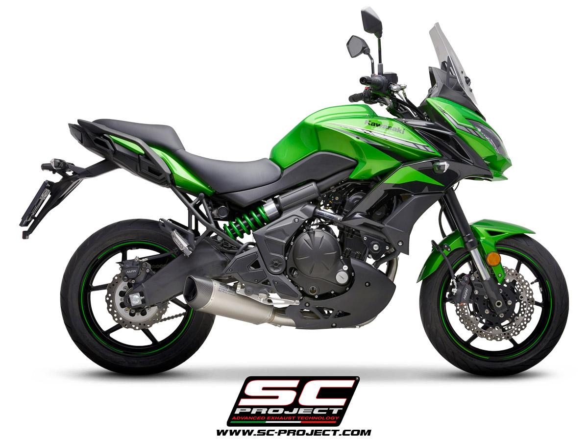 KAWASAKI VERSYS 650 (2017 – 2020) Full exhaust system 2-1, with SC1-R GT Muffler, with carbon fiber end cap (Copy)