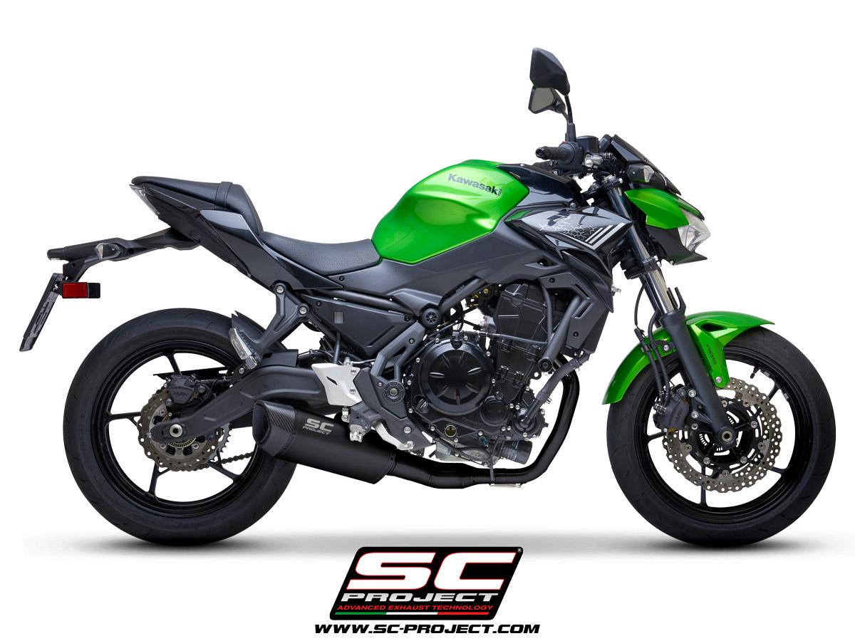 KAWASAKI NINJA 650 (2020) Full exhaust system 2-1, with SC1-R GT Muffler, matt black painted titanium