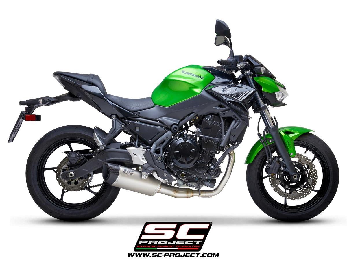 KAWASAKI NINJA 650 (2020) Full exhaust system 2-1, with SC1-R GT Muffler, titanium, with carbon fiber end cap