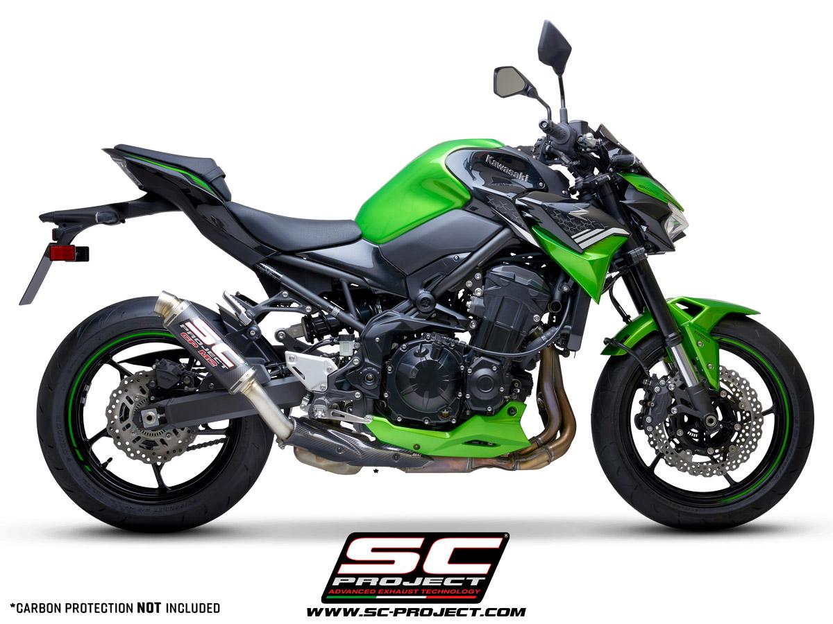 KAWASAKI Z 900 (2020) – EURO 4 GP-M2 Muffler, carbon fiber, with CNC machined exit pipe