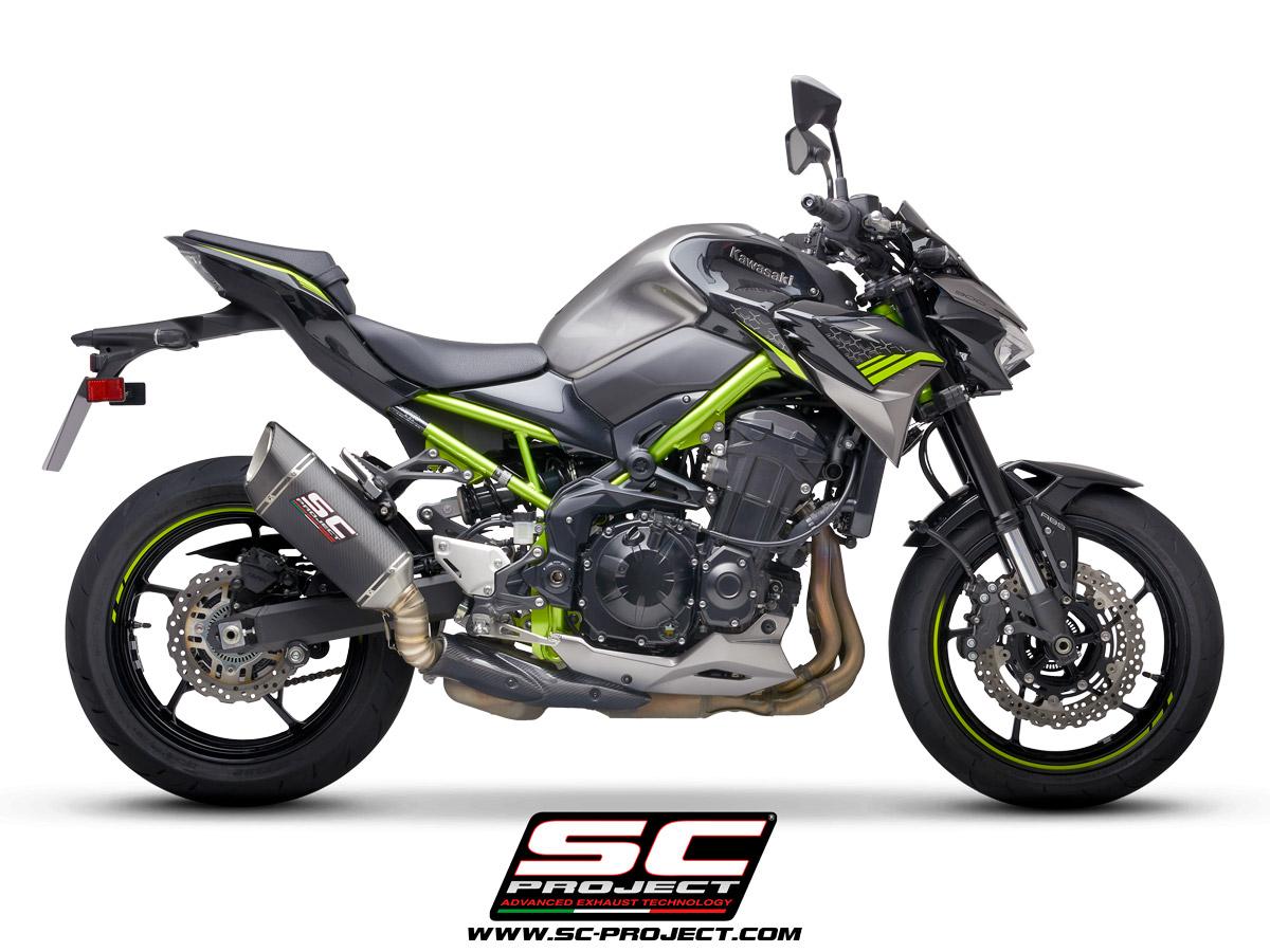 KAWASAKI Z 900 (2020) – EURO 4 SC1-R Carbon Fiber Muffler, with carbon fiber end cap